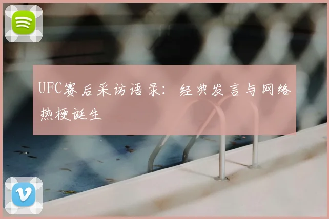 UFC赛后采访语录：经典发言与网络热梗诞生